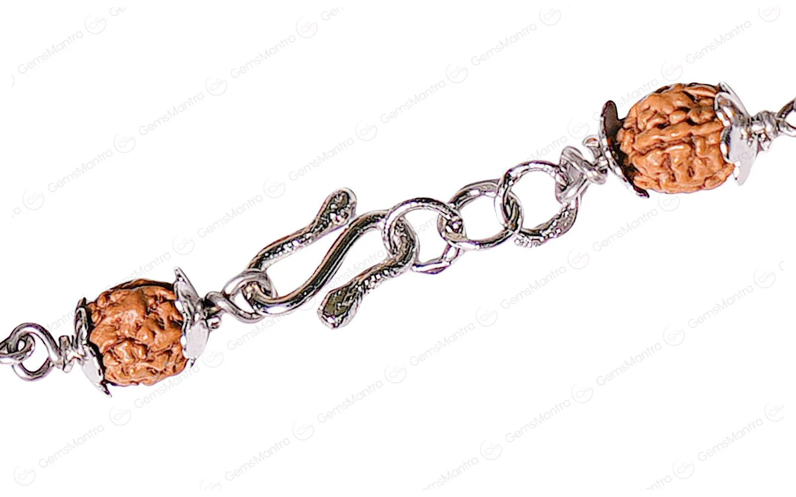 5 Mukhi Rudraksha Silver Evil Eye Bracelet for Kids - Image 4